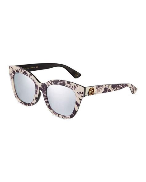 gucci butterfly acetate sunglasses|gucci reflective sunglasses.